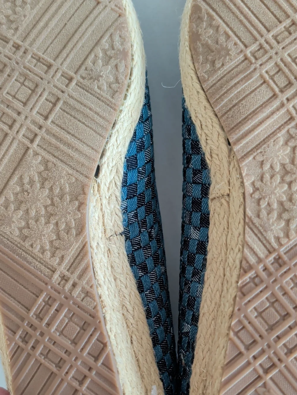 Beacon Espadrille Jute Wrapped Wedge Shoes 8W Blue